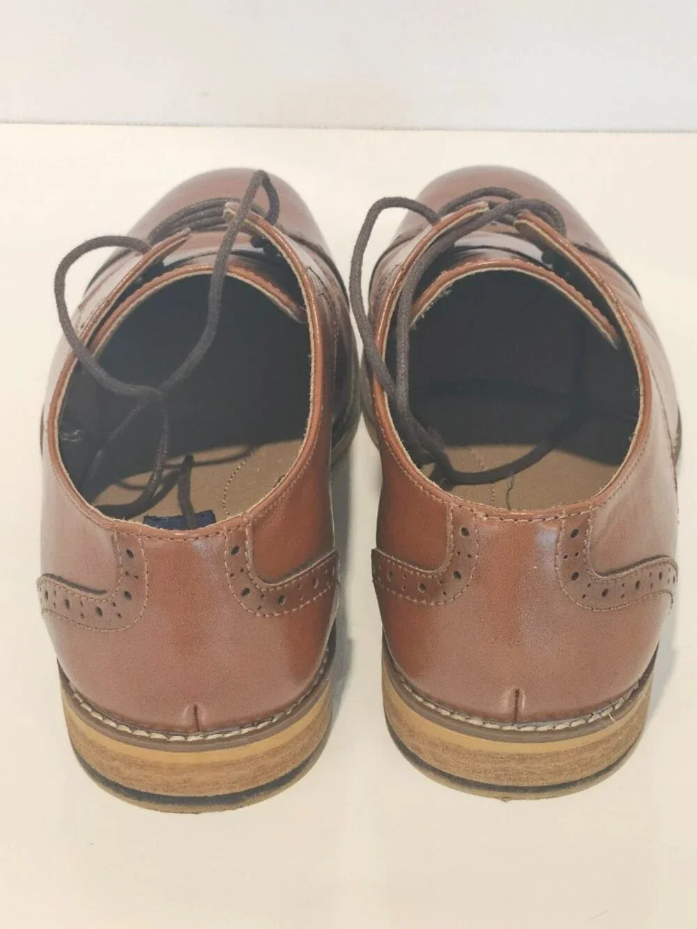 Ashford Hayes Classic Brown Leather Kids Dress Oxfords Size 6